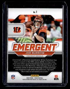 2020 Prizm Emergent Joe Burrow Rookie #1