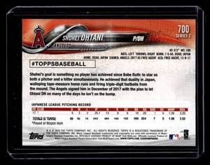 2018 Topps Shohei Ohtani Rookie #700