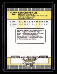 1989 Fleer Ken Griffey Jr. Rookie #548
