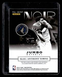 2020 Panini Noir Jumbo Material Jersey Karl-Anthony Towns Serial #1899
