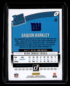 2018 Donruss Rated Rookie Press Proof Saquon Barkley Rookie #306