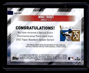 2022 Topps Update Jackie Robinson Day Patch Mike Trout #SEP-MT