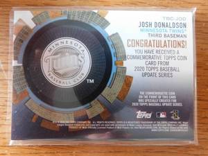 2020 Topps Commemorative Coin Josh Donaldson #TBC-JOD