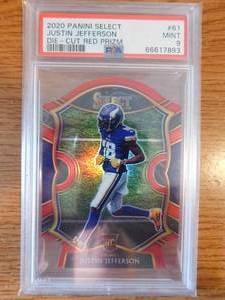PSA 9 2020 Select Die-Cut Red Prizm Justin Jefferson Rookie #61