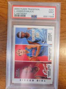PSA 9 2003 Fleer Tradition LeBron James Carmelo Anthony Darko Milicic Rookie #291