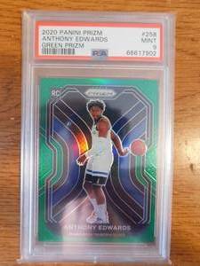 PSA 9 2020 Prizm Green Prizm Anthony Edwards Rookie #258
