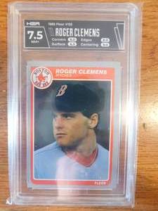 HGA 7.5 1985 Fleer Roger Clemens Rookie #155