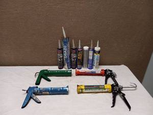 (4) CAULKING GUNS & CAULK AND SEAL