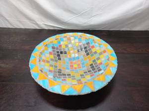 lot 108 image: Mosaic Bird Bath Basin