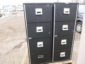 lot 10 image: 2 Victor Fire Master Super LC 4 Drawer File Cabinets