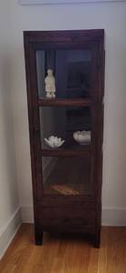 lot 3 image: Glass Panel Apothecary Cabinet