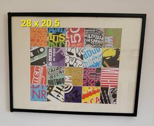 lot 49 image: Framed Graphic Music Collage