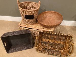 lot 115 image: Wicker Baskets, Lot of 5