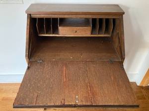lot 13 image: Vintage Prairie Mission Secretarys Desk