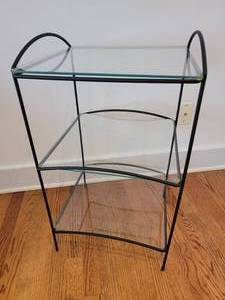 lot 28 image: Iron Modern Contemporary Tiered Side Table
