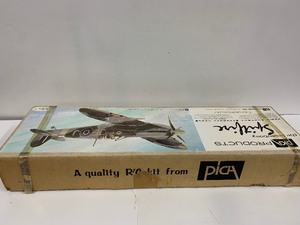 lot 7 image: LARGE Vintage Pica Products The Legendary SPITFIRE Balsa Wood RC Model Airplane Kit