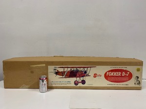 lot 28 image: LARGE Vintage Sterling FOKKER D-7 Balsa Wood RC Model Airplane Kit