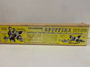 lot 32 image: LARGE Vintage Sterling Supermarine SPITFIRE WWII Fighter Balsa Wood RC Model Kit