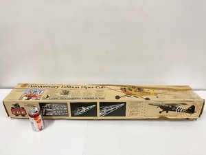 lot 36 image: LARGE Vintage Carl Goldberg Anniversary Edition PIPER CUB Balsa Wood RC Model Airplane Kit