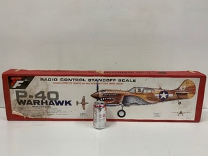 lot 38 image: LARGE Vintage Top Flite P-40 WARHAWK Balsa Wood RC Model Airplane Kit