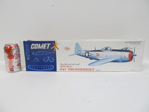lot 44 image: Vintage Comet Republic P47 THUNDERBOLT Balsa Wood Kit