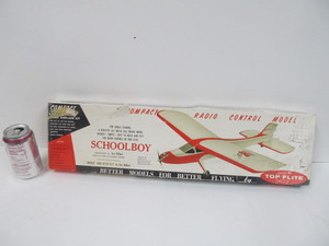 lot 53 image: Vitage Top Flite Compact SCHOOLBOY Balsa Wood RC Model Airplane Kit