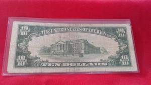 US $10 Silver Certificate North Africa Emergency, 1934-A, low serial number