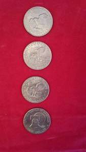 4 Ike US Silver Dollar Coins 1971,1972,1974,1976
