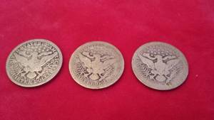 3 US Quarters 1899,1905,1905