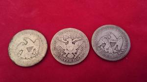 3 US Quarters 1857,1859,1895