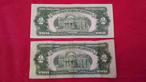 two US $2 Notes, both 1953