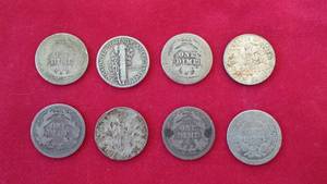 lot of 8 US Dimes 1845,1872,1889,1899,1901,1943,1952,1964
