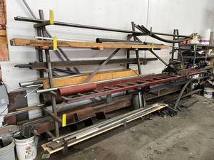 Metal Racking, Saw, and Lots of Miscellaneous Metal