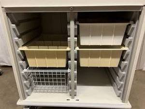 MSRP $4000 InnerSpace Medical Tools Supply Crash Cart WPull Down Front Door&nbsp Inside Reveals Storage Baskets - Would Make An Awesome Craft Cart Too&nbsp Great Condition