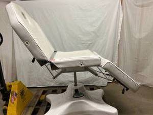 Hydraulic Up Down Facial Multi Adjustable Spa Ink Bed Chair Massage Table - Pillow &amp&nbsp Arms RemovedDiscarded - Good Working Condition - Light Surface Stains See Pics