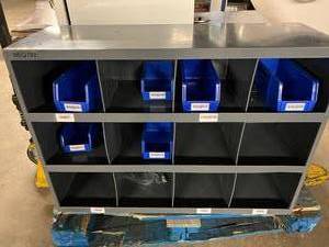 12 Slot Tabletop Metal Mail Sorter With Medical Plastic Sorting &amp Storage Bins