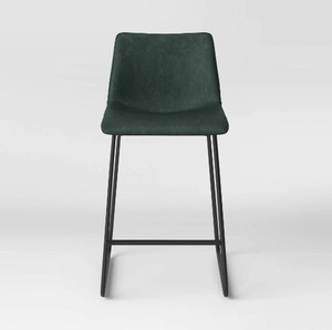 lot 16 image: 2 Piece Lot - Bowden Upholstered Molded Faux Leather Counter Height Barstool - Project 62 New