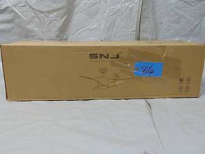 lot 86 image: SNJ 52 inch Black Ceiling Fans with Lights and Remote Control,Quiet Motor Fan,Modern Ceiling Fan  New Unopened
