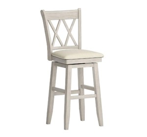 lot 54 image: Furgle Bar Stool, Swivel Barstool 30 Inch Seat Height with Fabric Padded Seat, Backrest Chair AU09-W30