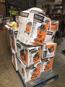 lot 4 image: Pallet with assorted Ridgid Shop Vacs various models and conditions review pictures