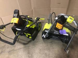 lot 10 image: Lot of salvage Ryobi Snowblowers for parts review pictures