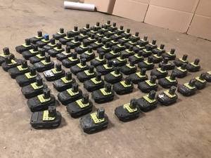 lot 17 image: Lot of assorted Ryobi 18V batteries used various models and conditions see pictures customer returns