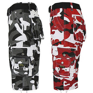 lot 8 image: Brand New  Galaxy by Harvic Mens Belted Cargo Shorts Size 48