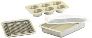 lot 57 image: New - Open Box Nordic Ware 5pc Nonstick Toaster Oven Bakeware Set