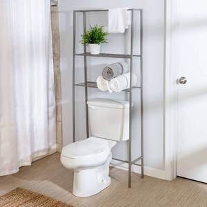 lot 140 image: Brand New - Open Box Item Honey-Can-Do Over-The-Toilet Steel Spacesaver