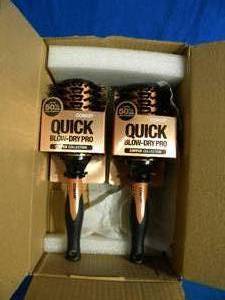 lot 159 image: Brand New Conairs Quick Blow-Dry Copper Thermal Round Brushes (Lot of 2)