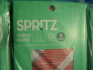 lot 161 image: Brand New Spritz Gift Packaging Tissue Paper 8 Sheets Per Pack (18 Packs of 8 Sheets per Pack)