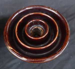 ANTIQUE PORCELAN TEAPOT AND CANDLE HOLDER