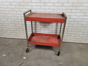 lot 391 image: Rolling Shop Cart - Approx. 30 x 16 x 35 Tall - NO SHIPPING