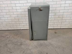 lot 394 image: Vintage Metal foldout Desk - Closed up is Approx. 30 x 15 x 14 - NO SHIPPING